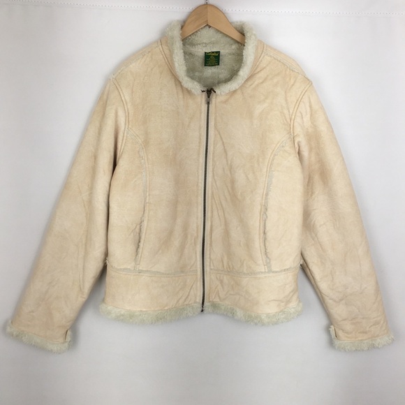 Cabela's Women’s Shearling Coat Faux Suede Fur Winter Jacket Tan Western Size XL - Picture 1 of 10